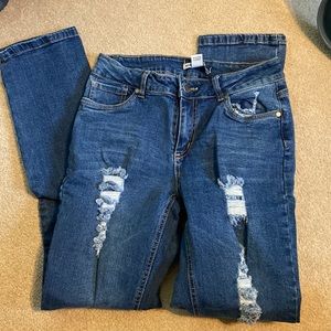 Dark wash skinny jeans